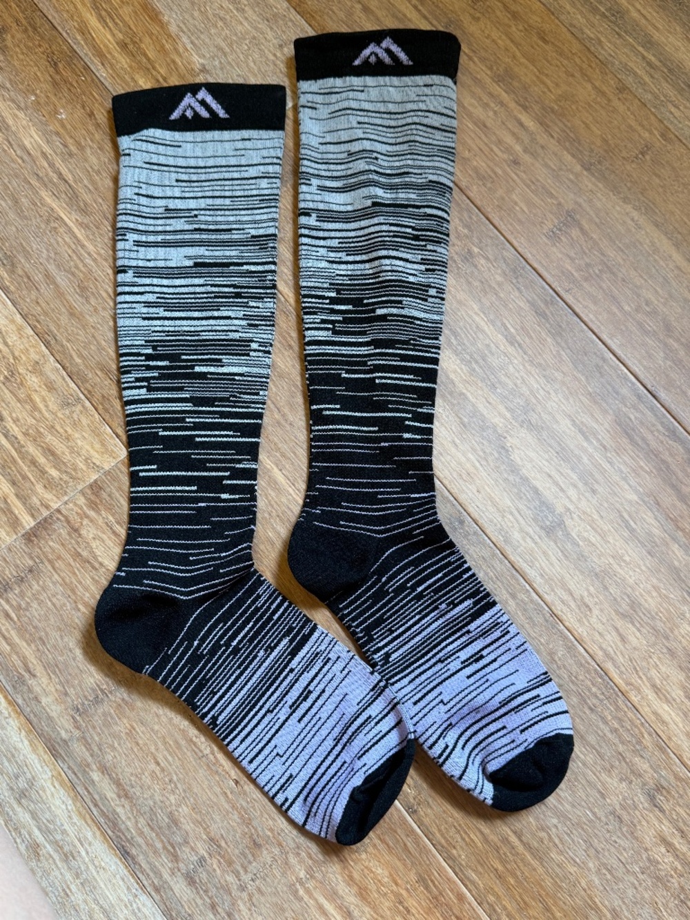 Fuelmefoot (FMF) Grey Purple Gradient Compression Socks- L/XL